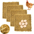 Hamiledyi 4 Pcs Chicken Nesting Pads Artificial Grass Rug Carpet Synthetic Turf Mat 12"x12" Washable Chicken Coop Bedding Laying Garden Lawn Indoor/Outdoor Bedding for Chicken Hen Small Pets(Brown)