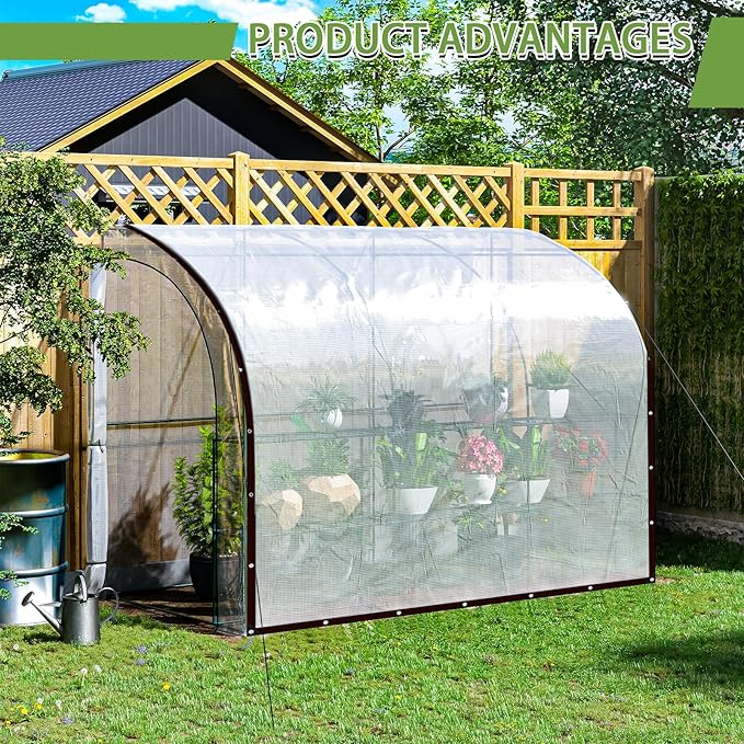 Clear Tarp Waterproof 7x12-Heavy Duty Plastic Tarps,Vinyl Transparent Tarpaulin with Grommets,Outdoor Small&Large Tarp Cover for Chicken Coop/Greenhouse/Camping/Plant/Patio