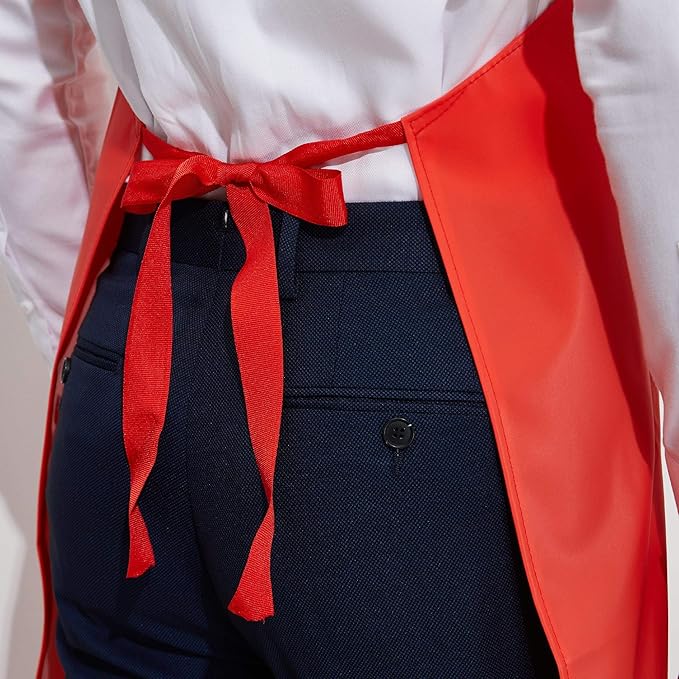 Waterproof Vinyl Long Apron - Lined Linen, Chemical Resistant Work Apron Safe Cloth