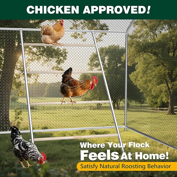 Chicken Perch Roosting Bars for Coop Farm Chicken Toys Roost Ladder for Backyard Poultry (58.2" L x 32" W)