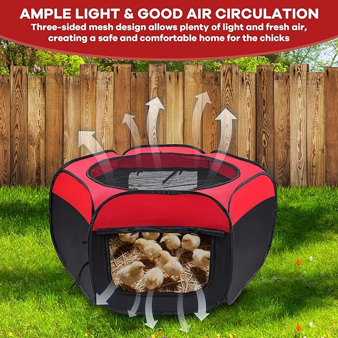 Brooder Box for Chicks, Chicken Brooder Box Starter Kit Up to 15 Baby Chicken Cage Coop