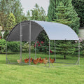Giantex 9.2ft Metal Chicken Coop, Galvanized Walk-in Chicken Run with Waterproof Cover, Dome Shaped Poultry Cage Hen Run House Rabbits Habitat Cage for Backyard Farm Outdoor (9.2 x 6.2 ft, Dome)