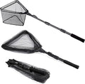PLUSINNO Fishing Net Fish Floating Landing Net, Kayak Nets with Fixed Foldable Telescopic Pole Handle, Bass Trout Fishing Nets with Nylon Mesh for Pond Lake River, Fishing Gear Gifts for Men Anglers