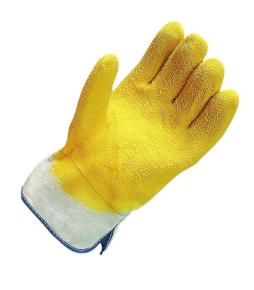 San Jamar 1000 Rubber Oyster Shucking Glove with Cotton Lining (Pack of 2),Yellow