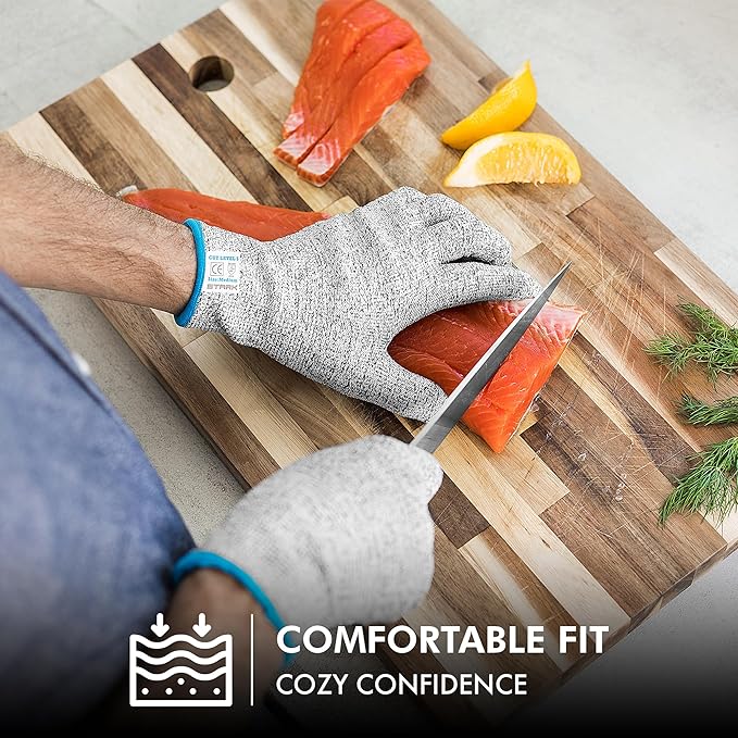 Cut Resistant Gloves, Level 5 Protection, Kitchen Cut Gloves for Meat, Shucking, Fillet, Mandolin Slicing, Carving, 1 Pair, XL