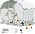 Quictent Essential Series 6.6x9x6.6ft Metal Chicken Coop Run with Climbing Ladder, Walk-in Outdoor Poultry Cage with PVC Coated Chicken Wire, Hen Duck Rabbit Farm House, Waterproof Anti-UV Cover
