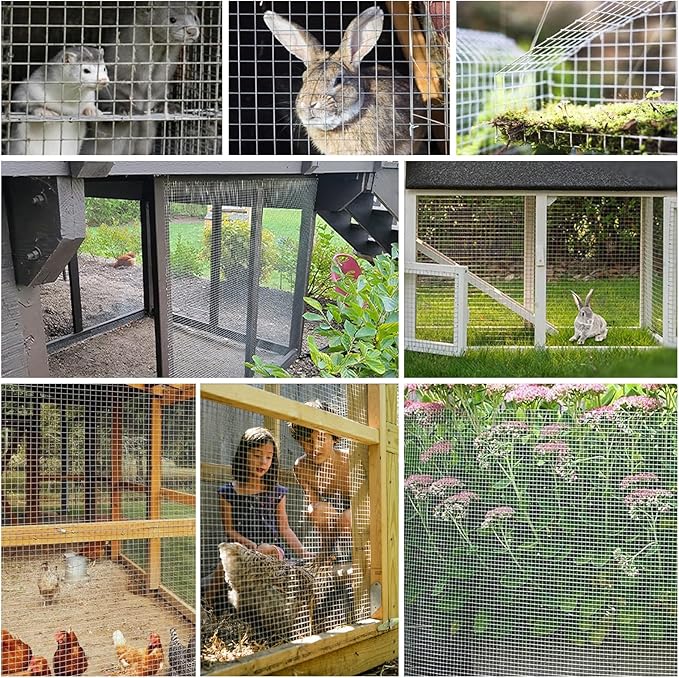1/8 Inch Hardware Cloth 16'' x 10' 27 Gauge Hot Dip Galvanized Welded Wire Mesh for Chicken House/Coop Fencing, Animal Cage Netting, Bee Swarm Protection Netting and Poultry Enclosures