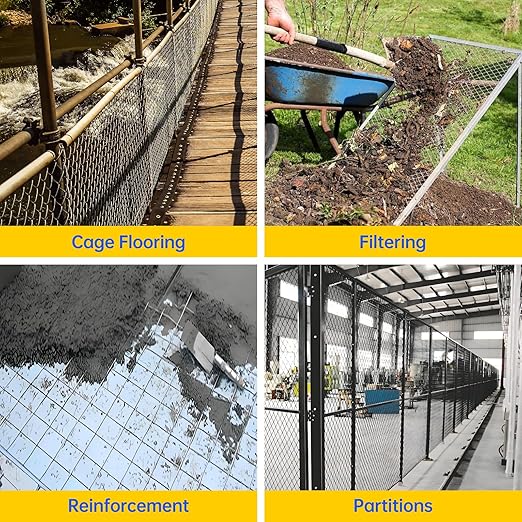 Hardware Cloth, 1/2 inch 48" x 100' Galvanized Chicken Wire Fence, 19 Gauge Vinyl Coated Wire Mesh Roll, Black Welded Wire Fencing Roll Gopher Wire Mesh Roll for Garden Fencing Rabbit Snake Wire