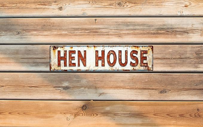 Vintage Tin Hen House Sign Retro Metal Sign Suitable For Home Farm Garden - Multi-Purpose Metal Sign For Indoor/Outdoor Use Plaque 4x16 Inch