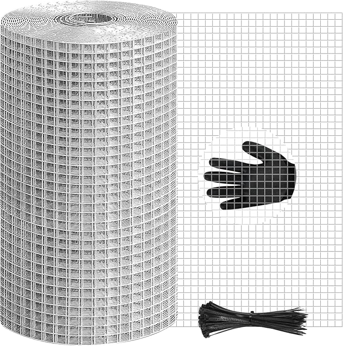 4in x 20ft Hardware Cloth Hot-Dip Galvanized Welded Wire Mesh - Heavy Duty 1/4inch 19 Gauge Chicken Wire Fencing for Garden, Chicken Coop, Rabbit Cage, Rodent & Predator Protection