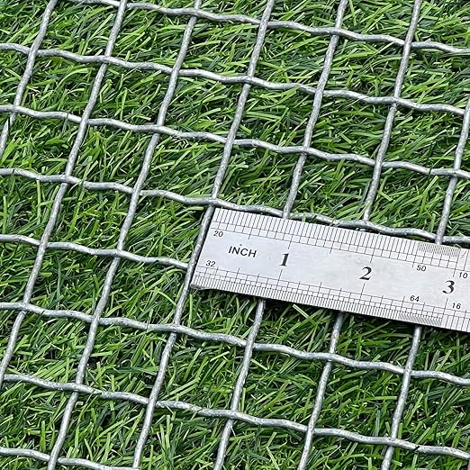 14 Gauge Strong Galvanized Woven Mesh 40"X24" 3/4" Mesh(About 0.75")|Delivered Flat|Poultry Cage Netting -Anti-Rodent Steel Mesh Crimped Mesh Snake Fence Chicken Wire Fencing-Corrugated Wire