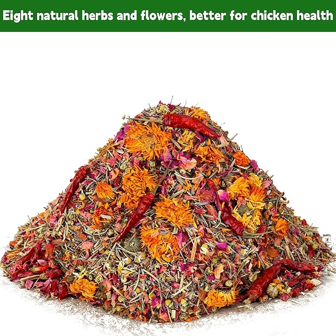 21oz Chicken Nesting Herbs- 8 Natural Herbs Mixture for Chicken Coop Fresh Coop Odor Control & Egg Production | Reusable Sealed Pack | Fresh Bedding Supply for Chicken & Duck Coop, Poultry Dust Bath