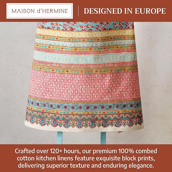Maison d' Hermine 100% Cotton Apron for women with Pocket Kitchen Chef Apron for Men Cooking Easter Decorations