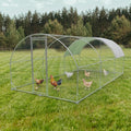 Large Metal Chicken Coop,Outdoor Chicken Coop Run with Water-Resident and Anti-UV Cover,Dome Roof Walk-in Poultry Cage Duck Rabbit House for Outside,Backyard and Farm, 19.5'Lx9'Wx6.5'H