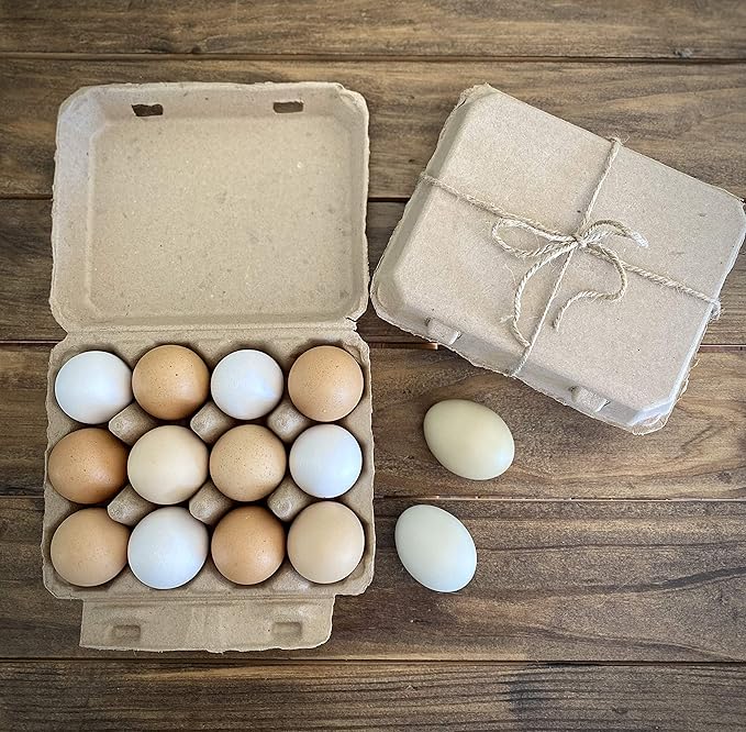 "Vintage Egg Cartons for 12 Large Eggs – Classic 3x4 Layout – Durable Recycled Cardboard – Farmhouse Style – Eco-Friendly Packaging - Tan 200 Pack