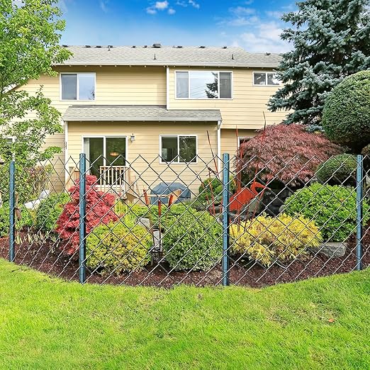 4ft Fence Posts, Pack of 10 - Sturdy Metal U-Posts & Step-in Stakes, No Digging Poles for Garden Wire Fencing and Yard Signs (Fits 3-ft Fence Mesh)
