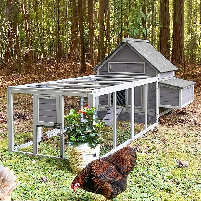GUTINNEEN Chicken Coop Extension Chicken Run 20.73 ft², Large Expandable Hen House Run with 5 Doors, Universal Fit for Most Coops, Not for Standalone Use,79" L