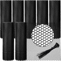 Landical 6 Rolls Plastic Chicken Wire Fencing Mesh 15.7 in x 10 ft Each Plastic Mesh Fence with Zip Ties Hexagonal Poultry Netting Garden Fencing Cat Fencing and Bird Netting(Black)