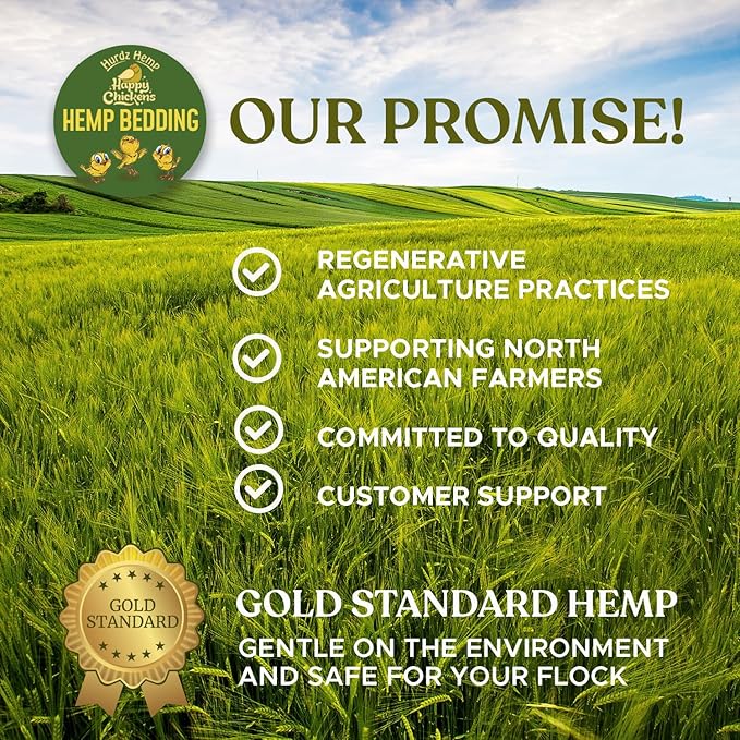 Hemp Bedding for Chickens - Made from 100% Natural Hemp - Superior Absorption & Odor Control- Eco-Friendly Hemp Bedding for Chickens - Easy Maintenance Hemp Bedding for Small Animals