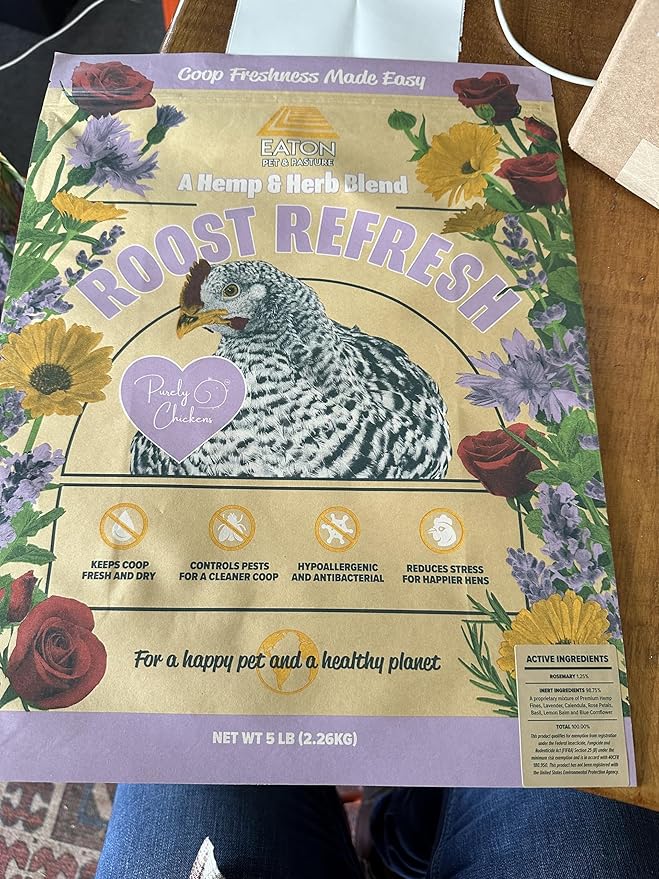 Eaton Pet and Pasture Roost Refresh, Aromatic Herb and Hemp Blend, Odor Eliminator, Coop Freshness Made Easy, 5LB