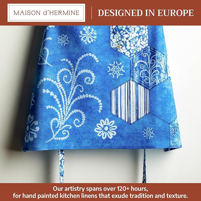 Maison d' Hermine 100% Cotton Apron for women with Pocket Kitchen Chef Apron for Men Cooking Easter Decorations