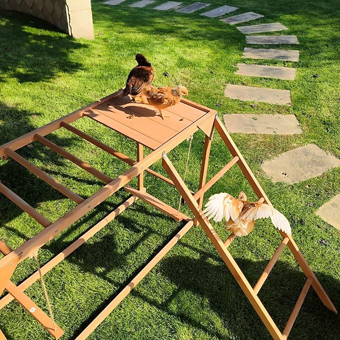 Chicken Perch Swing,Chicken Roosting Bars for Chickens in Coop Perfect for Backyard Poultry Farm Chick Toys Easy to Assemble & Clean 68.31"X15.75"X27.56"
