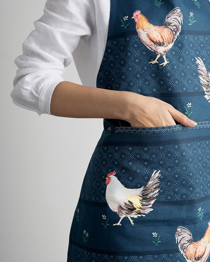 Maison d' Hermine 100% Cotton Apron for women with Pocket Kitchen Chef Apron for Men Cooking Easter Decorations