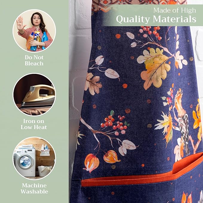 Maison d' Hermine 100% Cotton Apron for women with Pocket Kitchen Chef Apron for Men Cooking Easter Decorations