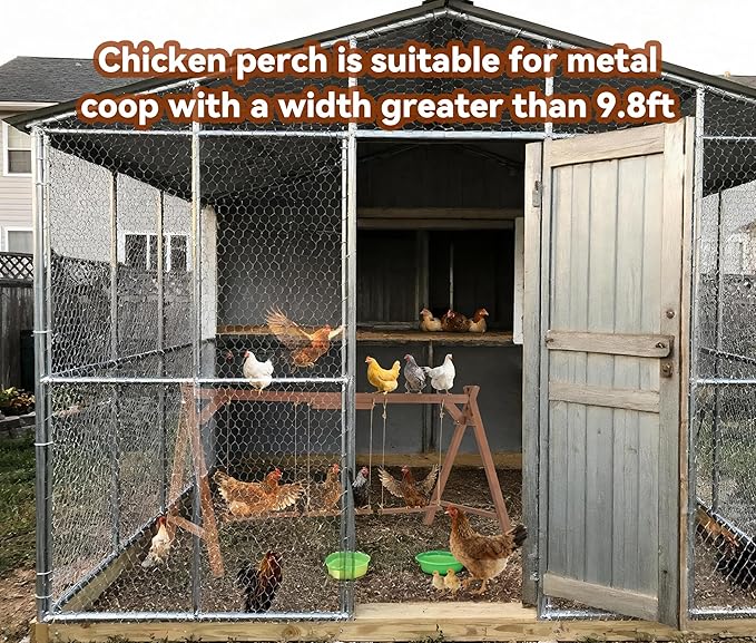 Chicken Perch for Coop, 67inch Long Chicken Roost Bar with 3 Swings, Stable & Ideal for Pet's Healthy and Play, Fit for 10-12 Chickens