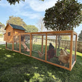 GOJOOASIS 120" Outdoor Wooden Chicken Coop for 4-6 Chickens Hen House Poultry Cage with Run and Nesting Box Indoor and Outdoor Use (D)