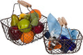 Trademark Innovations Wire Nesting Egg Baskets with Wooden Handles - Vintage Style (Set of 2)