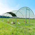 Large Metal Chicken Coop, Chicken Runs for Yard with Cover Walk-in Poultry Cage for 10 20 Chickens, Chicken Pen Duck Coop Hen House with Round Water-Resident Top and Feeding Door 19.2Lx9.84Wx6.23H FT