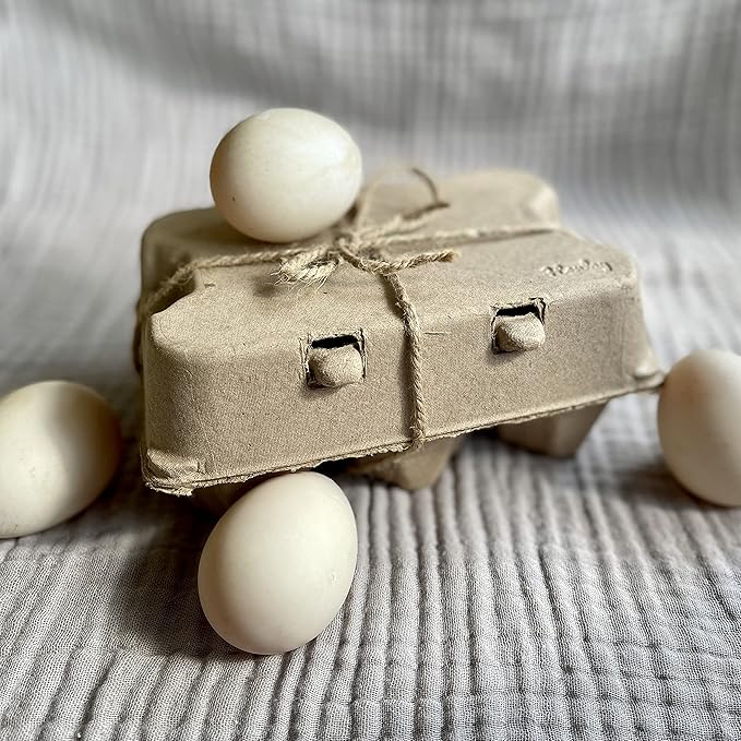 Henlay Half Dozen Duck Egg Cartons – Holds 6 Jumbo Eggs – Blank Top for Custom Labels – Eco-Friendly Paper Pulp – Ideal for Farm Fresh or Backyard Eggs - 100 Pack