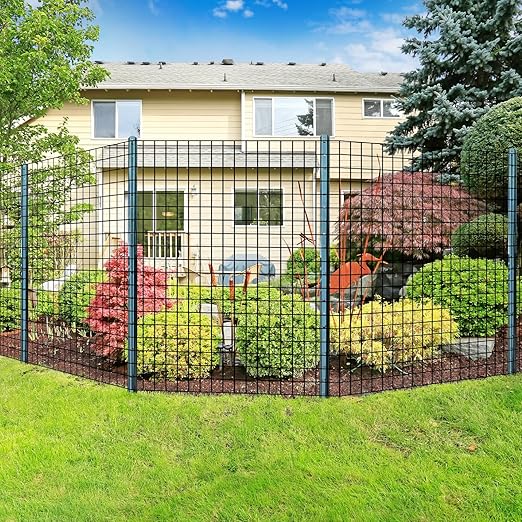 Fence Posts 4.8 Feet, Pack of 10, Metal Fence Poles U Post Sturdy Duty Fence Stakes Step in Post No Dig Fence Post for Garden Wire Fence Steel Sign Post (Fits to 4-ft Fence Mesh)