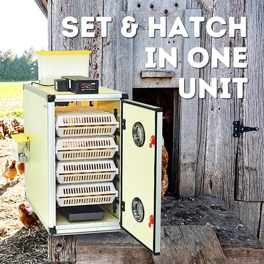 Incubators for Hatching Eggs – 120 Egg Incubator Setter & Hatcher with Automatic Turner & Digital Humidity Control Cabinet, Medium Chicken Incubator & Quail Egg Incubator by Hatching Time