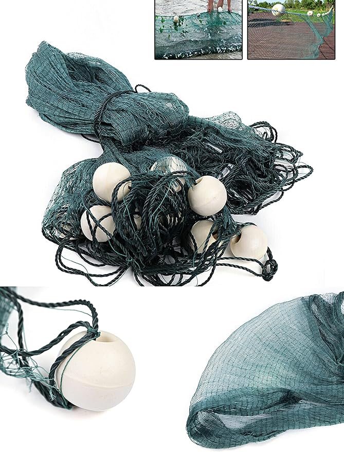 Fishing Drag Net Beach Seine Net 3x20M/10x65FT Cast Net/Fishing Nets Nylon Seine Hand Made 2cm/0.8" Mesh Holes,Fishing Cast Monofilament Nets Seine Fish Netting for Fishing Boat, Fisherman, Creek Lake