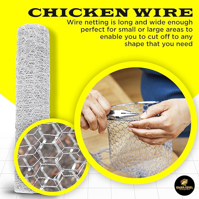 Chicken Wire 72 in x 150 FT x 2” Mesh x 20GA | Poultry Wire Netting | Hot Dipped Galvanised | Hexagonal Galvanized Mesh for Chicken Coop, Rabbit Cage, Fence Barrier PM72x150x2