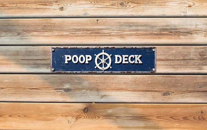 Vintage Tin Poop Deck Sign Retro Metal Sign Suitable For Home Street Shop Garage Bar Farm Garden - Multi-Purpose Metal Sign For Indoor/Outdoor Use Plaque 4x16 Inch