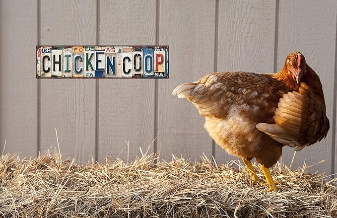 Vintage Chicken Coop Metal Tin Signs Street Signs Home Wall Decor Accessories Rural Farm 4x16 in