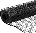 Boen - Plastic Hex Chicken Wire Mesh Temporary Fence Roll (4' x 50' - Black) - Plastic Fence Poultry Netting for Temporary or Semi Permanent Enclosures, Deer Netting Fence, Construction Fencing