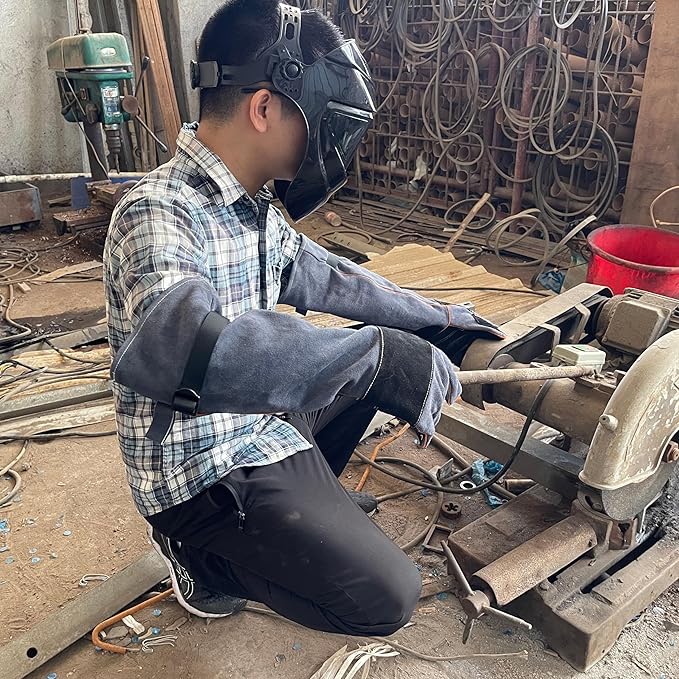 ANTAITHER Premium Leather Gloves - Safety for Animal Handling or Welding Tasks with Puncture, Scratch, and Heat Resistance