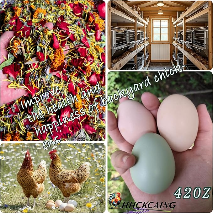 42 oz Nesting Herbs for Chicken coop– All Natural, Increase Egg Production, relieves Stress, and Keeps hens Healthy. Nest Box and Bedding, Backyard Chicken Supplies