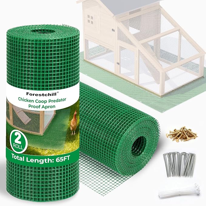 Forestchill Chicken Coop Bottom Predators Resistant Barrier Mesh, Chicken Coop Predator Apron Wire Mesh, Cut to Fit, Total 11 5/8" x 65 Ft