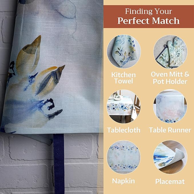 Maison d' Hermine 100% Cotton Apron for women with Pocket Kitchen Chef Apron for Men Cooking Easter Decorations