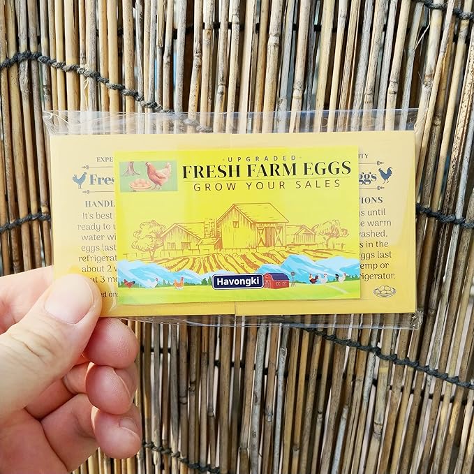 100 Pack Premium Fresh Farm Eggs Handling Instructions Stickers Labels |Care Accessories | Egg Blank Cartons 4 6 12 15 18 30 48 50 Count Basket Box Container Storing Extra Organizer -M10SS100