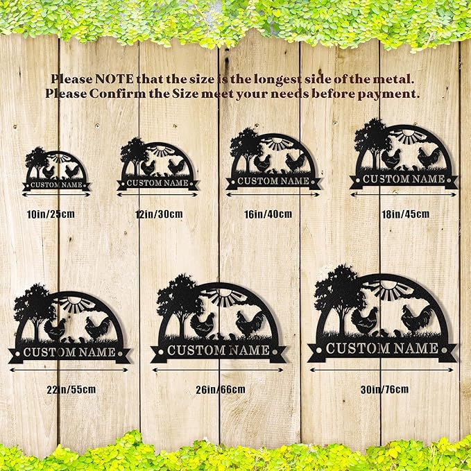 Custom Chicken Coop Signs, Personalized Chicken Coop Signs, Custom Metal Farm Sign for Outdoor, Chick Hen House Sign Funny Farmhouse Outside Wall Decor Gift