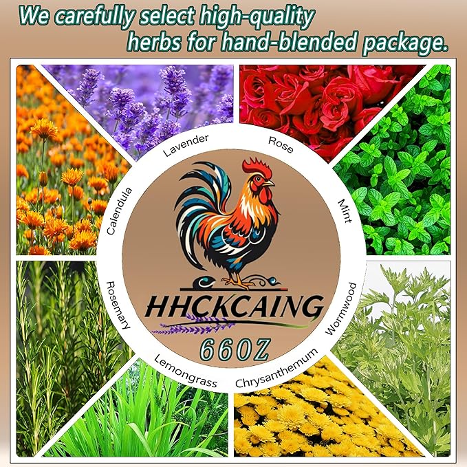 66 oz Nesting Herbs for Chicken coop– All Natural, Increase Egg Production, relieves Stress, and Keeps hens Healthy. Nest Box and Bedding, Backyard Chicken Supplies