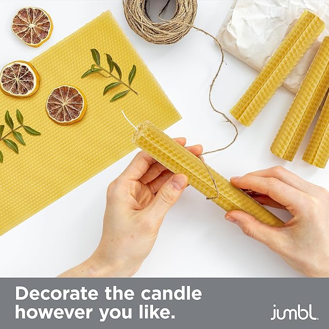 Jumbl 30 Pcs. Beekeeping Starter Set, 10-Frame Sheets White Painted Beehive for Beginners and Professionals, Comprehensive Tool Set, Introduction Booklet, 20 Bees-Wax Sheets for Candle Making