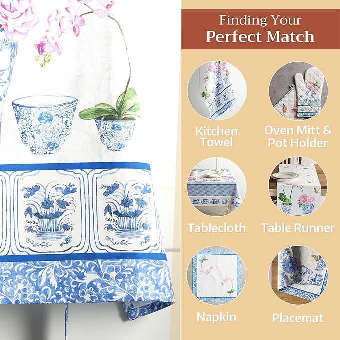 Maison d' Hermine 100% Cotton Apron for women with Pocket Kitchen Chef Apron for Men Cooking Easter Decorations