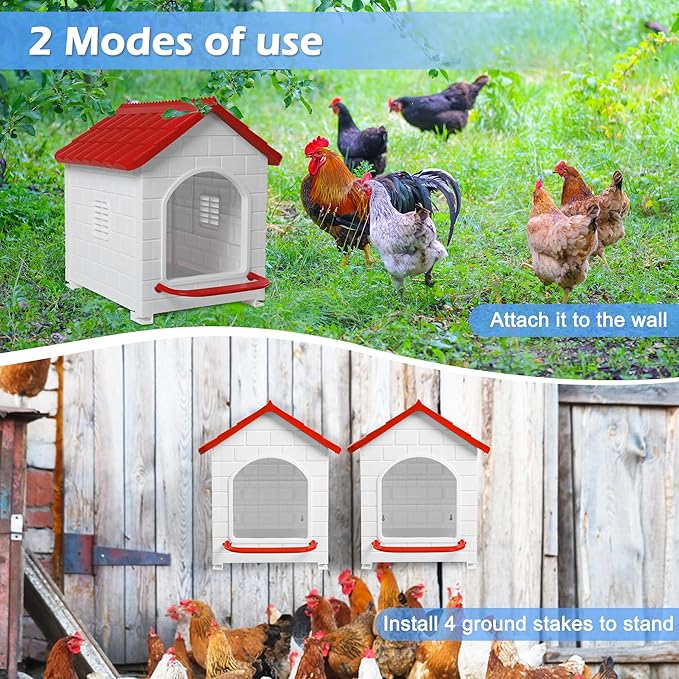 Nesting Boxes for Chicken, Plastic Compartment Chicken Nesting Boxes Coop for Laying Eggs for Hens, Ducks and Poultry